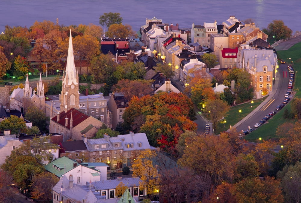 View Of Chalmers-Wesley Church In Vieux-Quebec Quebec City Canvas Art - Yves Marcoux Design Pics (19 x 13)