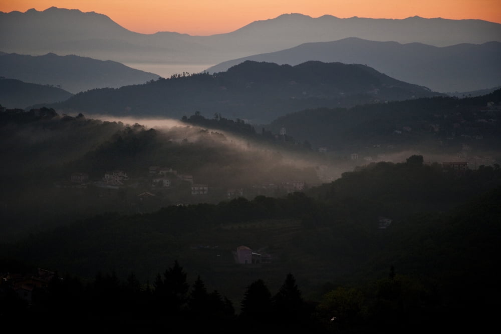 View Of Cinque Terra National Park At Sunrise Liguria Italy Canvas Art - Carlos Sanchez Pereyra Design Pics (34 x 22)