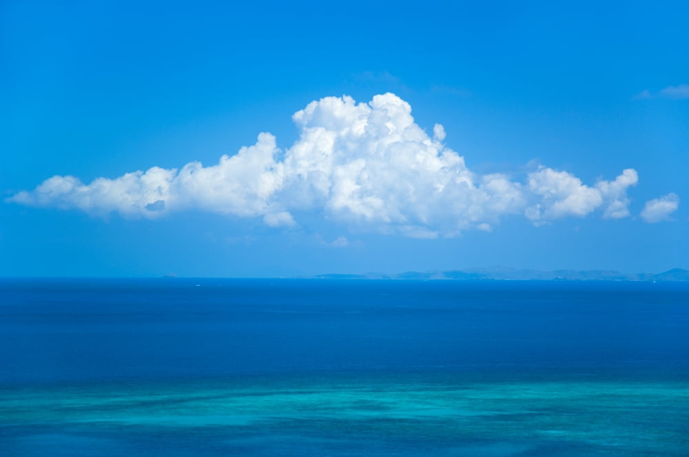 View Of Clouds Over Ocean Canvas Art - Panoramic Images (12 x 36)