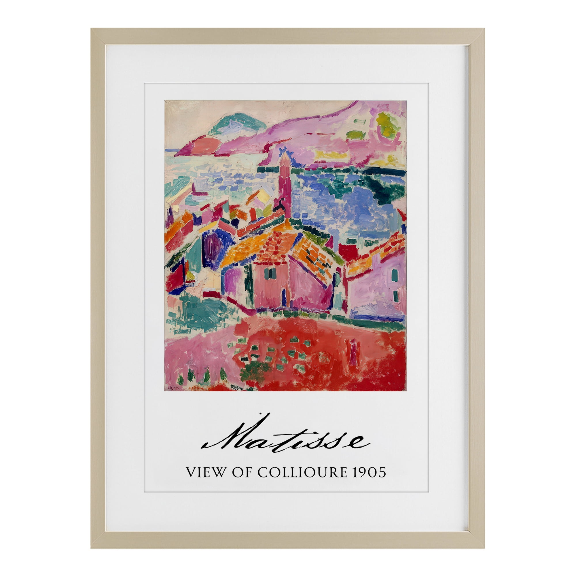 View Of Collioure Birch Framed Print Under Glass, design by Vintage Hustle