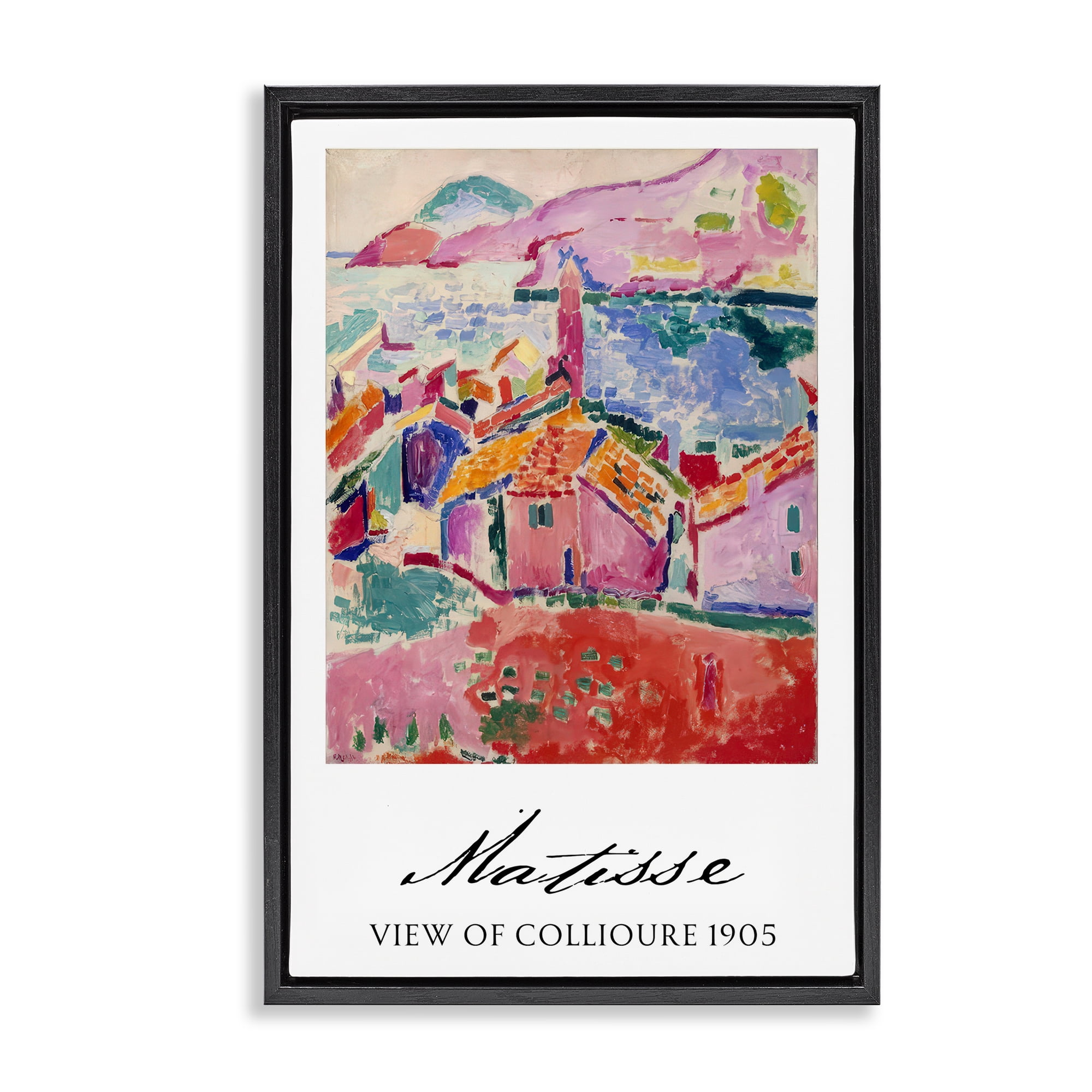View Of Collioure Black Framed Floater Canvas Wall Art, design by Vintage Hustle