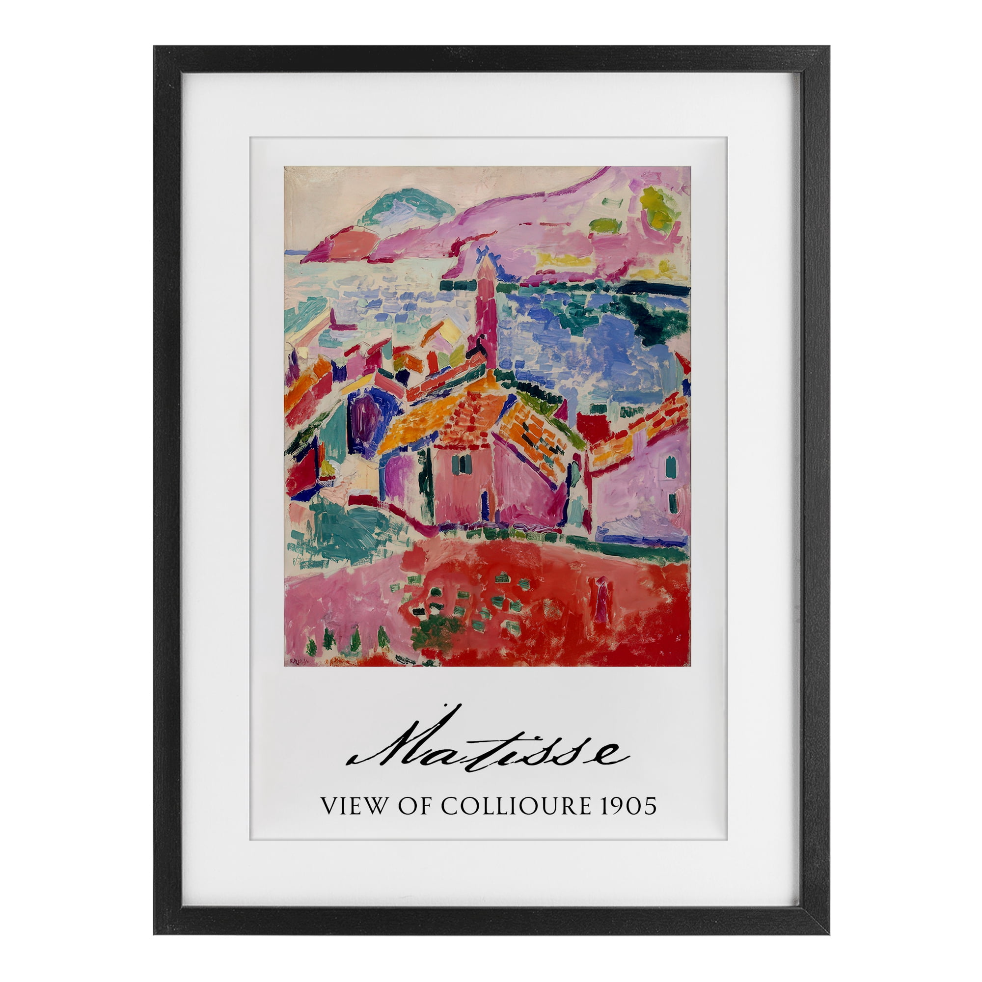 View Of Collioure Black Framed Print Under Glass, design by Vintage Hustle