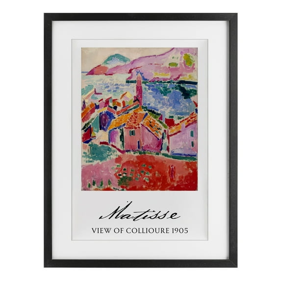 View Of Collioure Black Framed Print Under Glass, design by Vintage Hustle