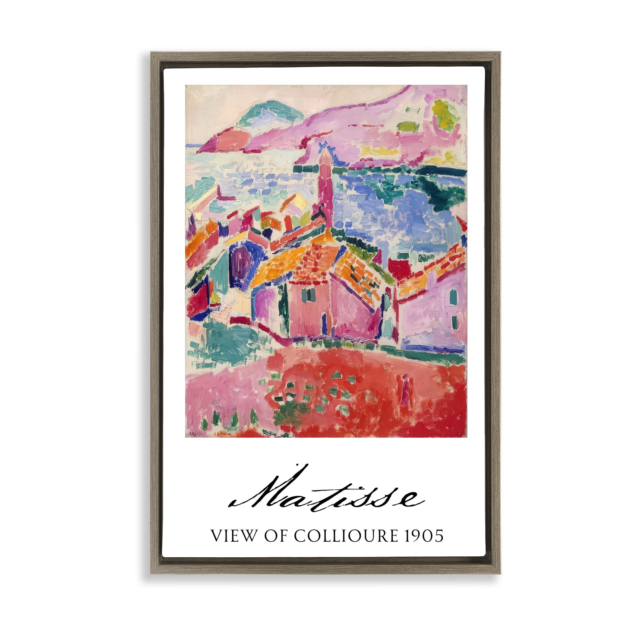 View Of Collioure Brown Framed Floater Canvas Wall Art, design by Vintage Hustle