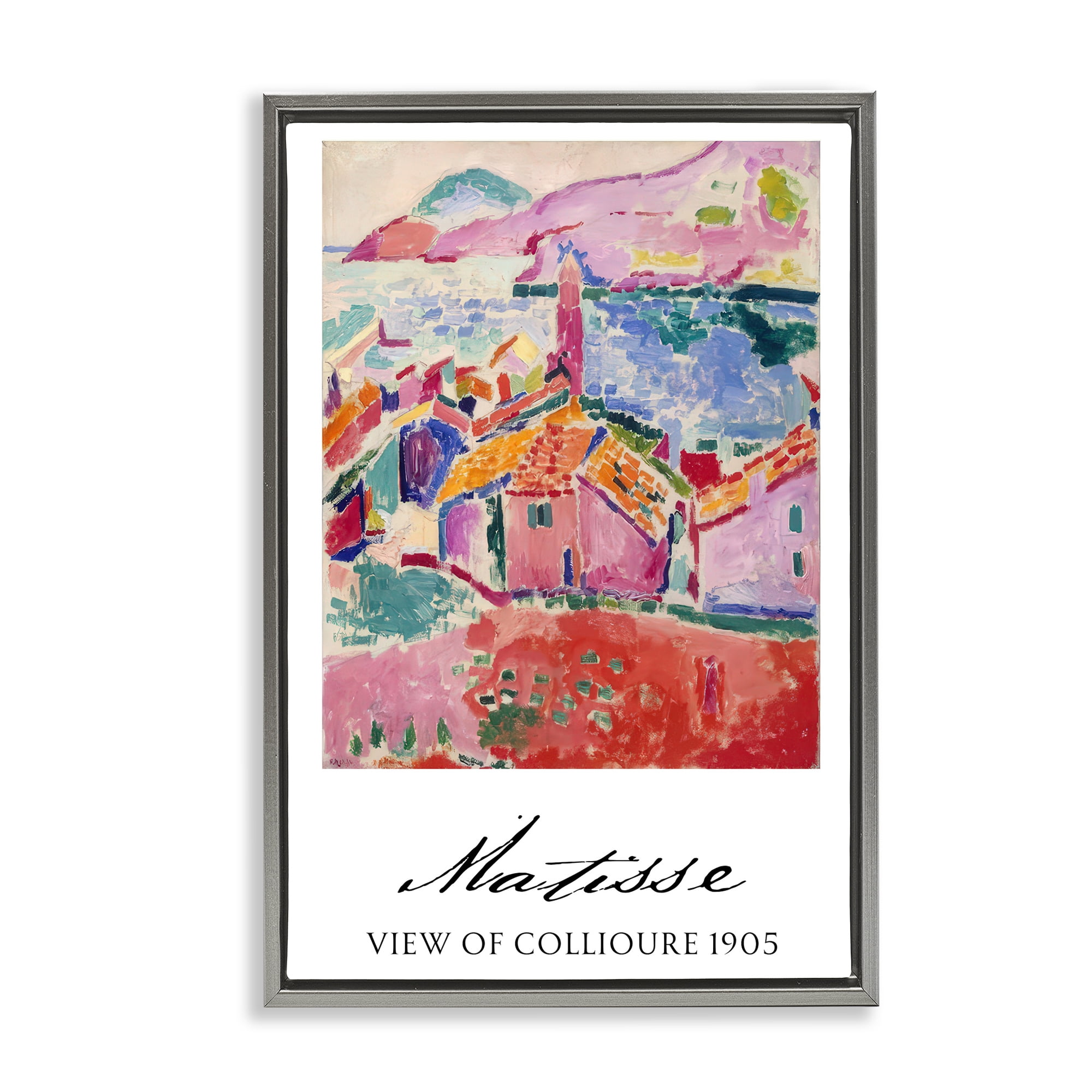 View Of Collioure Gray Framed Floater Canvas Wall Art, design by Vintage Hustle