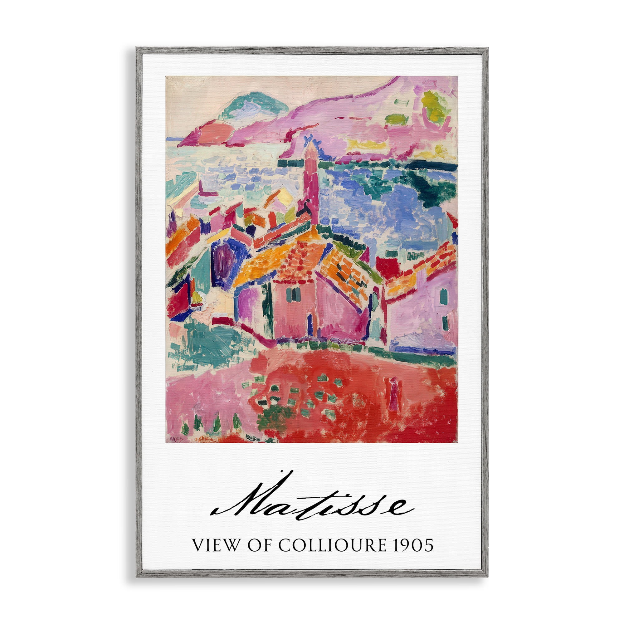 View Of Collioure Gray Framed Giclee Art, design by Vintage Hustle