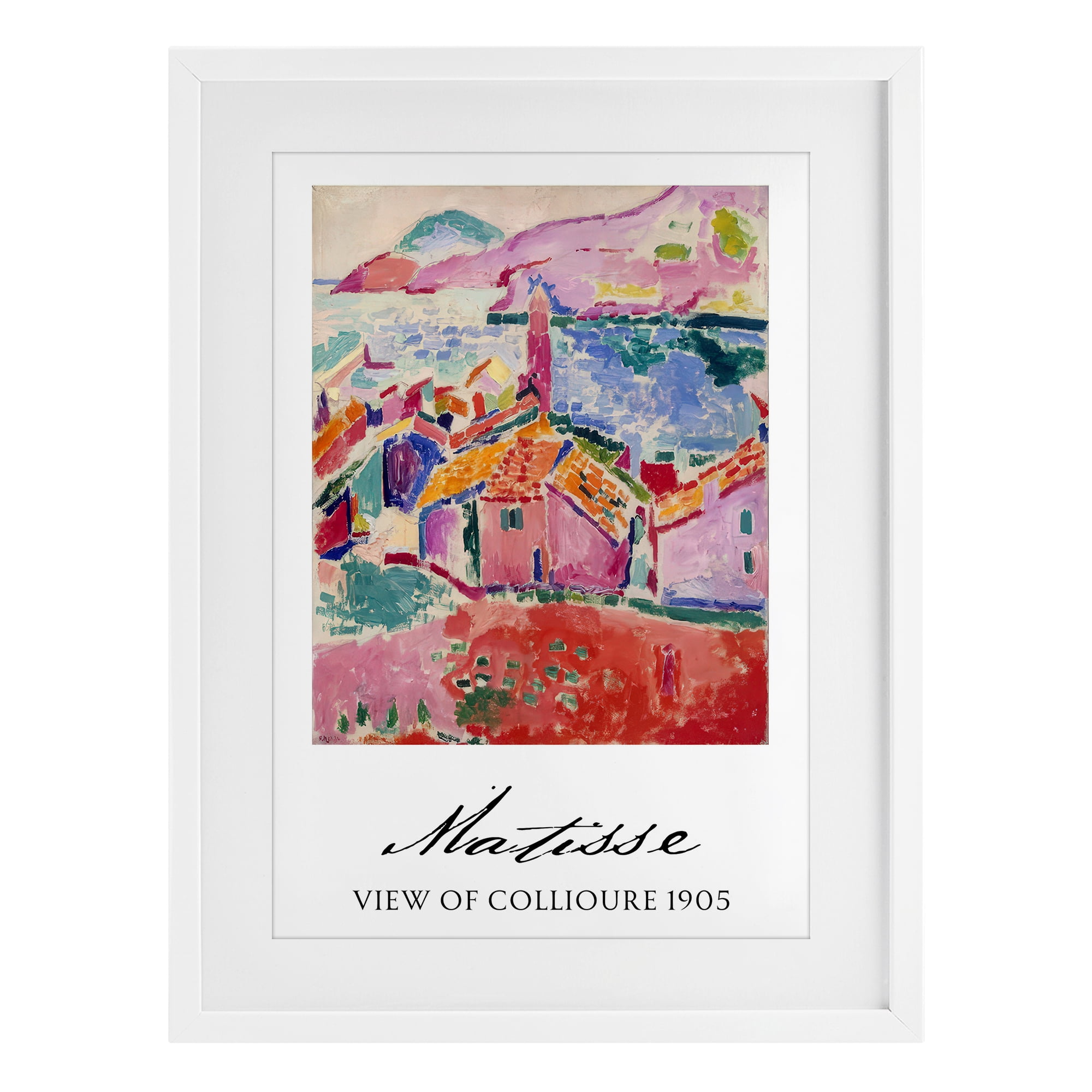 View Of Collioure White Framed Print Under Glass, design by Vintage Hustle