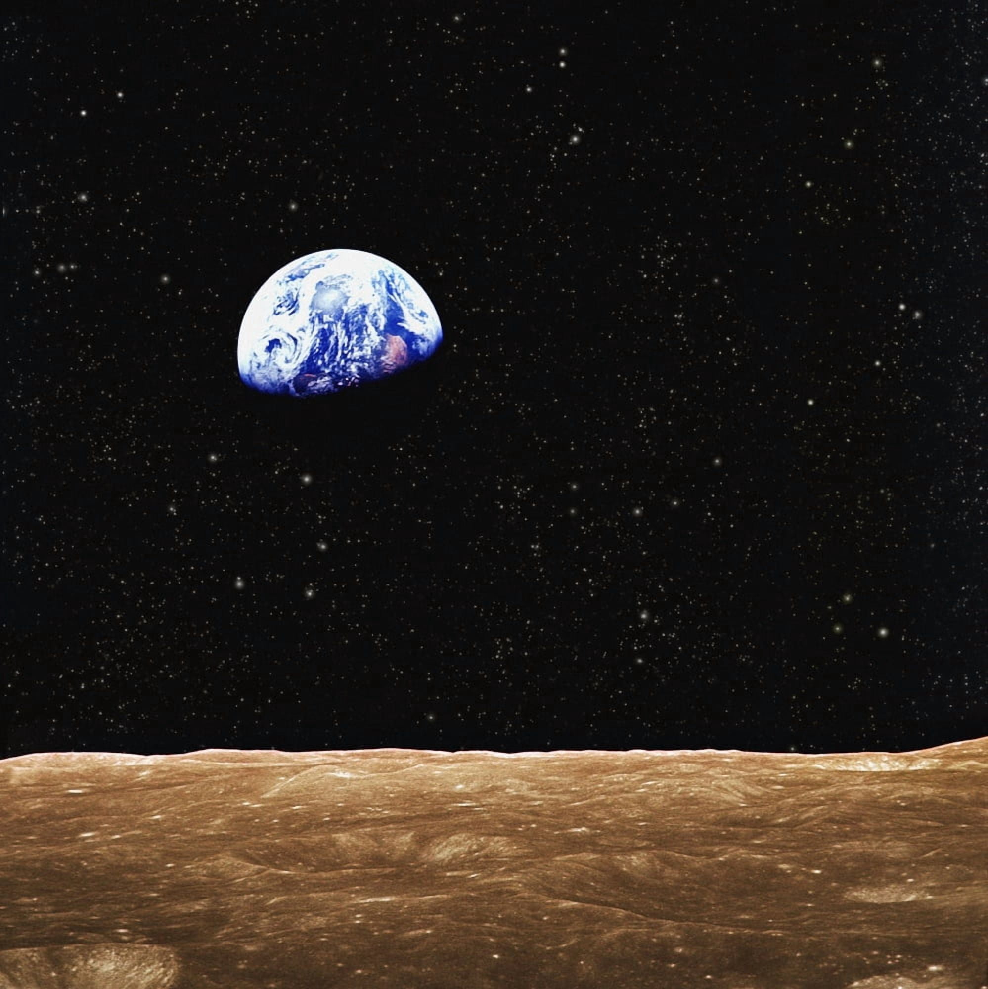 View Of Earth From The Moons Surface Canvas Art - Don Hammond Design Pics (24 x 24)