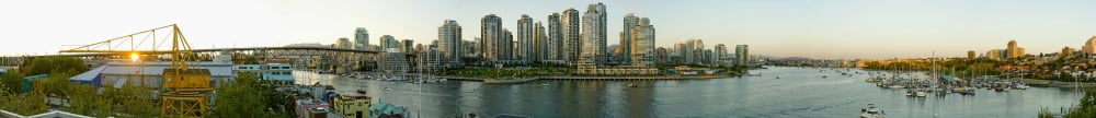 View Of False Creek And Granville Island Vancouver British Columbia Canvas Art - Hot Digital Dog Studios Design Pics (44 x 4)