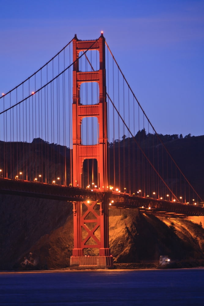 View Of Golden Gate Bridge At Dusk San Francisco California United States Of America Canvas Art - Stuart Westmorland Design Pics (24 x 38)