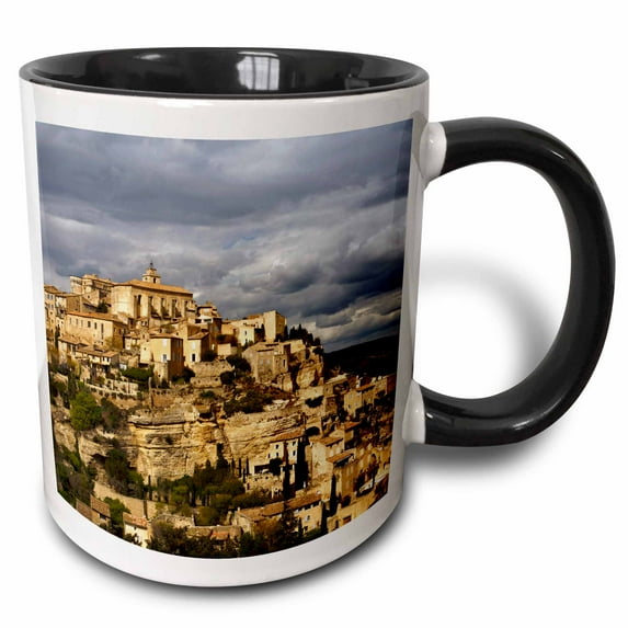 3drose, View of Gordes, France - Eu09 Aje0001 - Adam Jones, 15oz Two-tone Black Mug