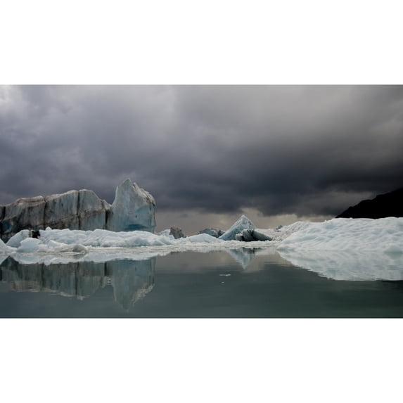 View Of Ice Bergs In Resurrection Bay From Bear Glacier In Kenai Fjords National Park Alaska Poster Print