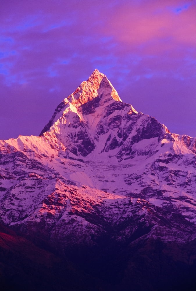 View Of Machhapuchhare At Sunrise From Sarangkot Annapurna Region Nepal Canvas Art - Bilderbuch Design Pics (24 x 36)