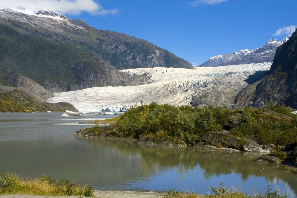 View Of Mendenhall Glacier Near Juneau Southeast Alaska Summer Canvas Art - Michael Criss Design Pics (34 x 22)