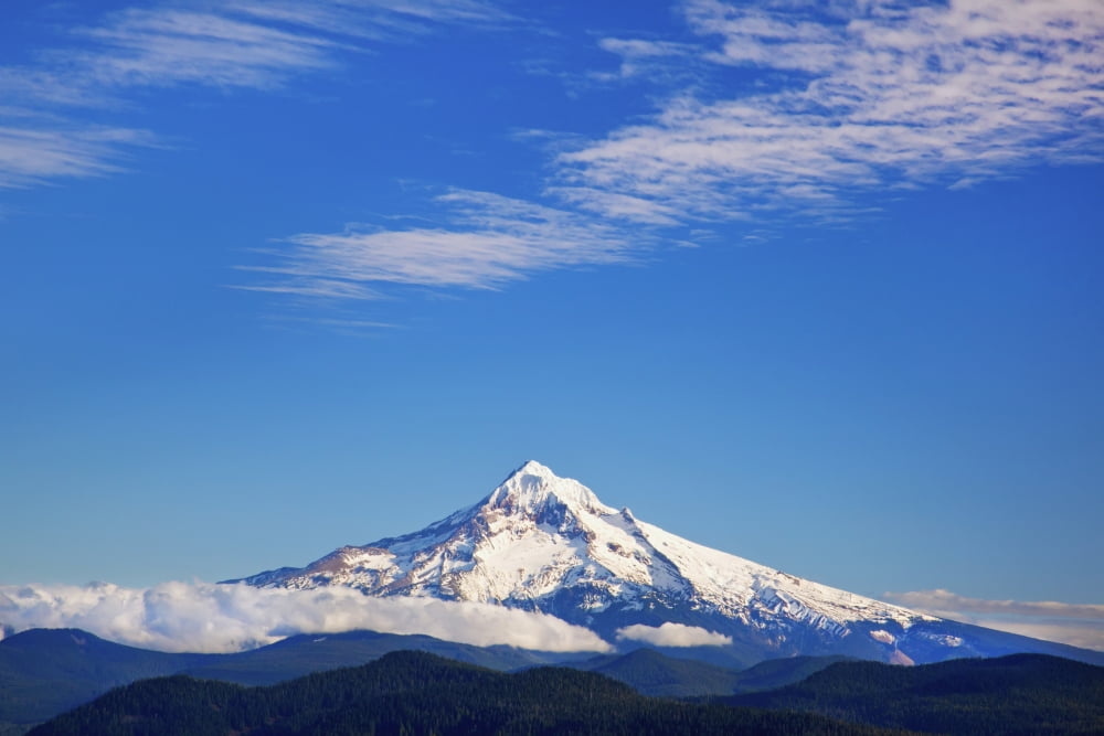View Of Mount Hood From Larch Mountains Oregon United States Of America Canvas Art - Craig Tuttle Design Pics (19 x 12)