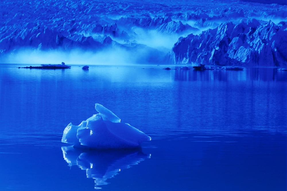 View Of Pederson Glacier In Fog Kenai Fjords Np Kp Ak Canvas Art - Michael DeYoung Design Pics (17 x 11)