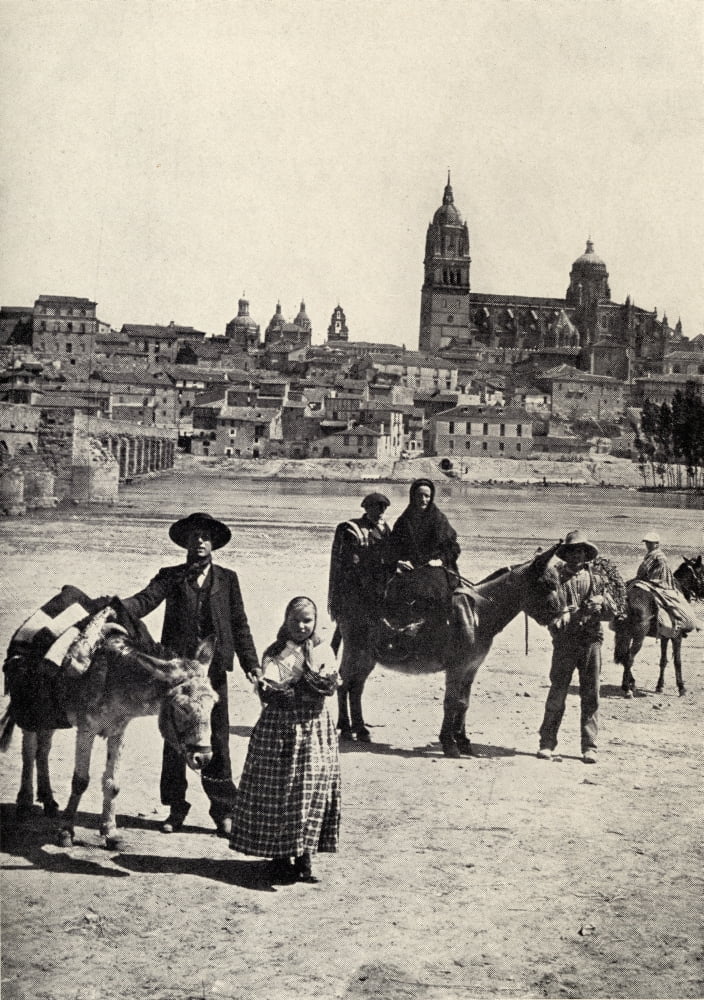 View Of Salamanca Spain From The Roman Bridge Canvas Art - Ken Welsh Design Pics (12 x 18)
