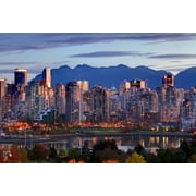 View Of Skyline With Yaletown, False Creek And North Shore Mountains, Site Of 2010 Winter Olympics, Vancouver, British Columbia Poster Print (17 x 11)