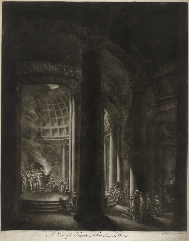 View Of The Bacchus Temple In Rome Canvas Art -  (24 x 36)