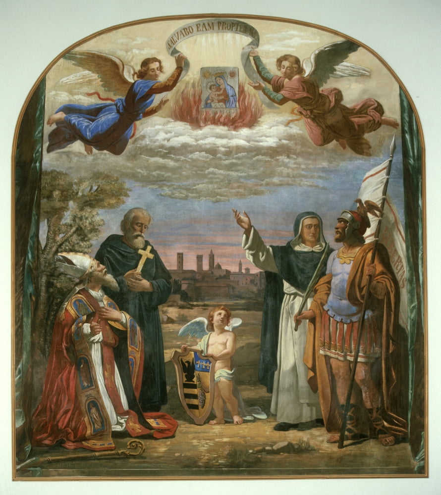 View Of The City Of Forl???• And The Saints Mercurial Canvas Art - (18 x 24)