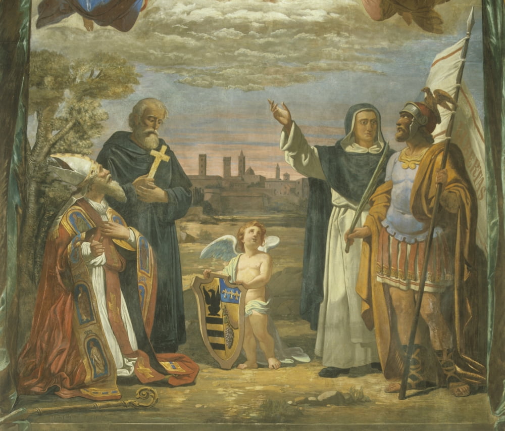View Of The City Of Forl???• And The Saints Mercurial Canvas Art -  (24 x 18)