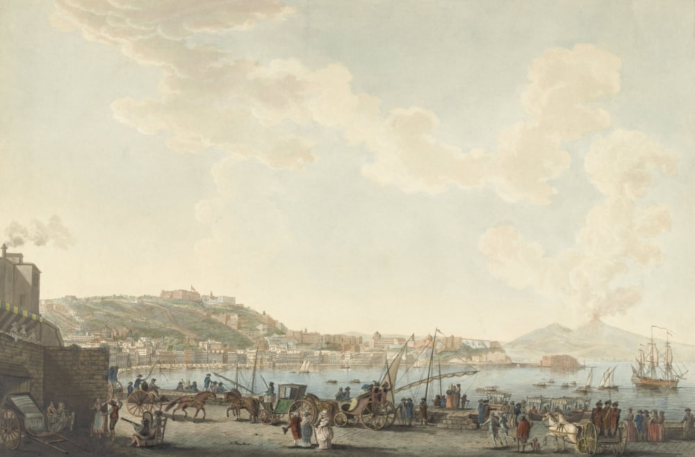 View Of The Port Of Naples From Posillipo Canvas Art -  (36 x 24)