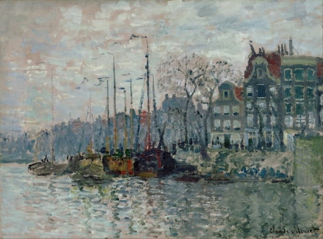 View Of The Prins Hendrikkade And The Kromme Waal In Amsterdam Canvas Art - Claude Monet (18 x 24)