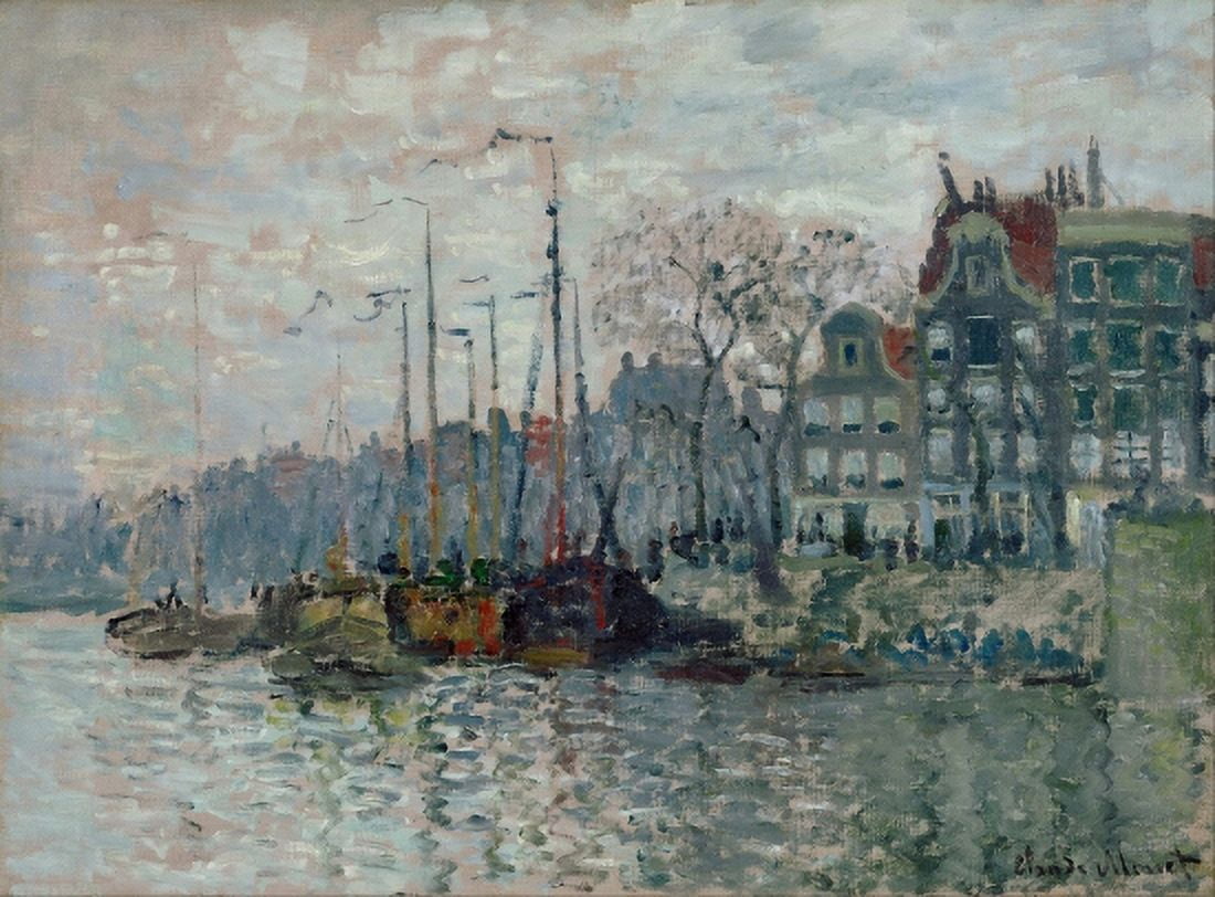 View Of The Prins Hendrikkade And The Kromme Waal In Amsterdam Canvas Art - Claude Monet (24 x 36)