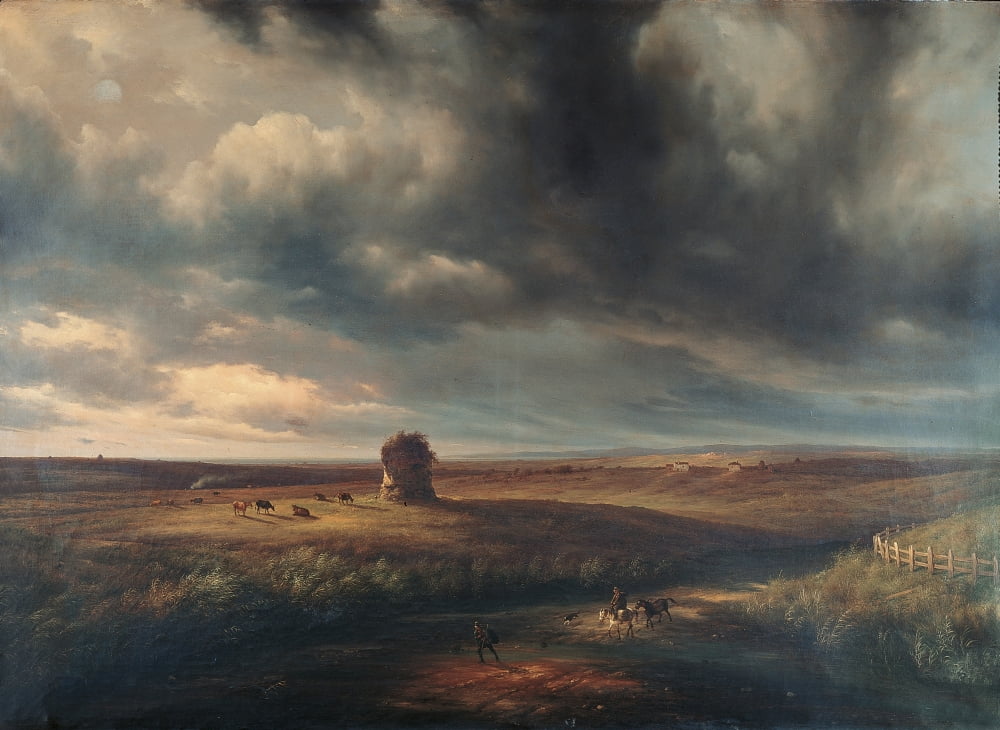 View Of The Roman Fields With Storm Approaching Canvas Art -  (24 x 18)