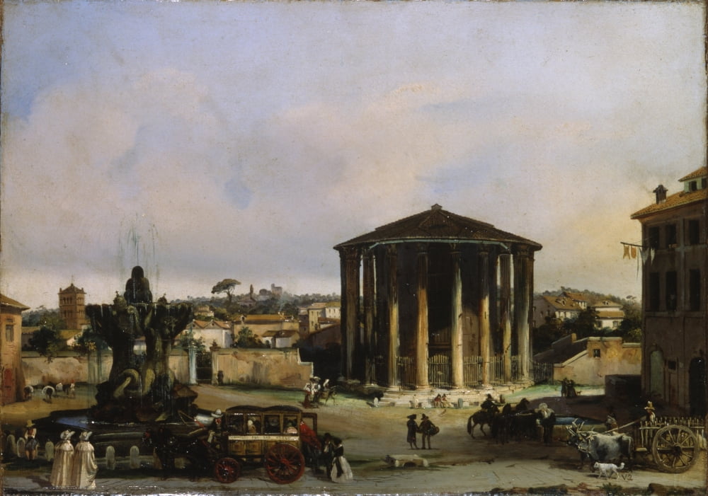 View Of The Temple Of Vesta Canvas Art - (36 x 24)