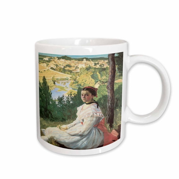 3drose, View of the Village by Frederic Bazille, 15oz Mug