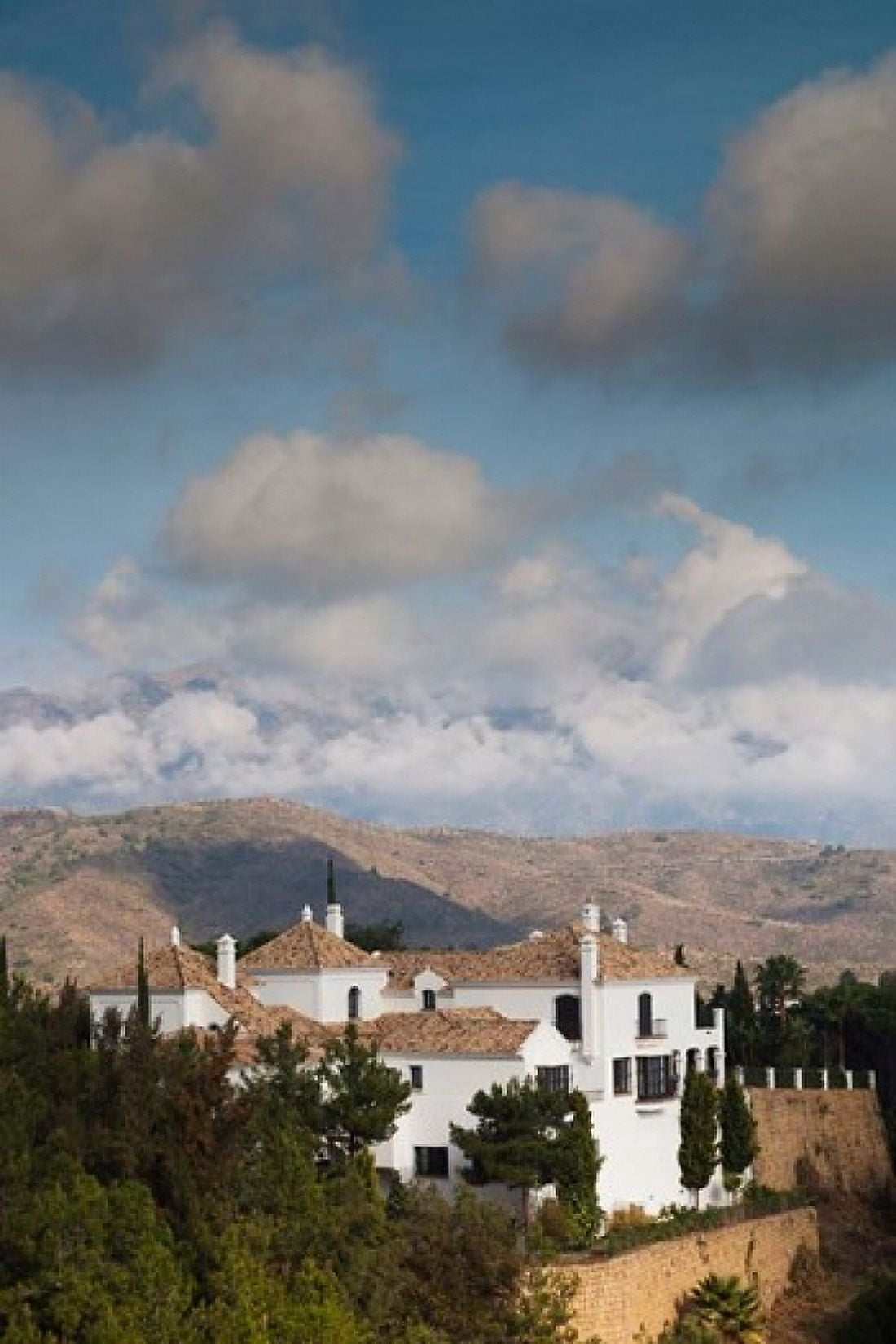View Of Villas And La Torresilla Mountain Malaga Province Spain Canvas Art - Walter Bibikow DanitaDelimont (25 x 38)