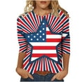 thumbnail image 1 of View Order Placed Today,Sriper July 4Th Deals,Ladies 3/4 Sleeve T Shirts Plus Size,Fun Summer Going Out Clothes ,T Shirts Graphic Tees,Blusas Para Mujer,S, 1 of 5