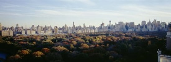 View Over Central Park Manhattan NYC New York City New York State USA Canvas Art - Panoramic Images (36 x 13)