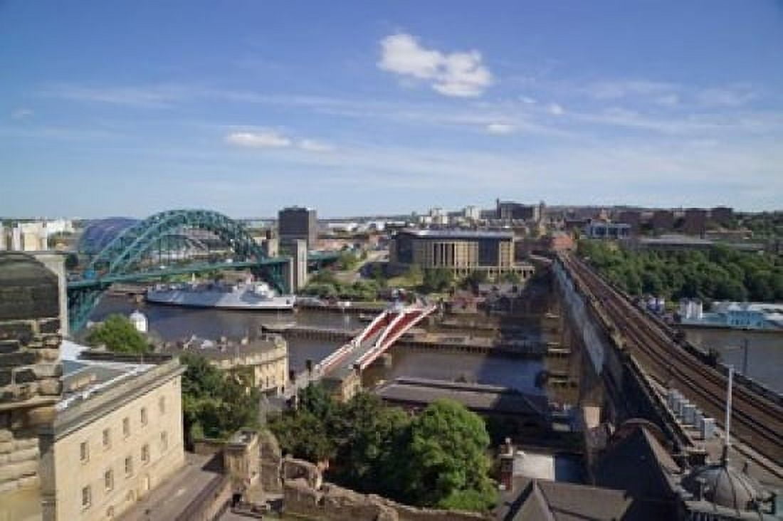 View Over the Tyne Bridges Newcastle on Tyne Tyne and Wear England Canvas Art - Paul Thompson DanitaDelimont (24 x 15)