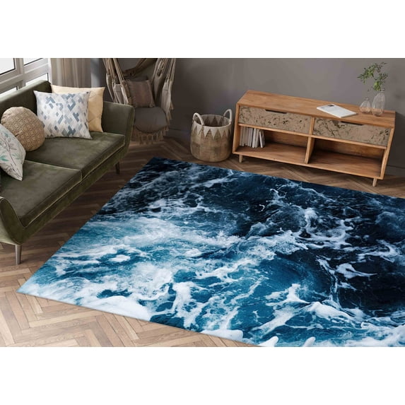 View Rug, Thin Rug, Modern Rugs, Bridesmaid Gift Rug, Popular Rug, Sea Rug, Wave View Rugs, Aesthetic Ocean Rugs, Wedding Rug, Farmhouse Rug, 3.3'x5' - 100x150 cm