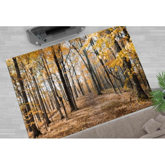View Rugs, Large Rug, Autumn Landscape Rug, Autumn Leaves Rugs, Customs Rugs, Farmhouse Rug, Gift For The Home Rugs, Office Rugs, Brown Rug, 3.3'x6.5' - 100x200 cm