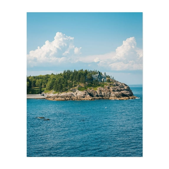 View from Schooner Head Overlook, Bar Harbor 01 - Bar Harbor Maine Photography Coast Ocean Lighthouse Scenic Nature Seascape Summer Unframed Wall Art Print 36 x 48 inches