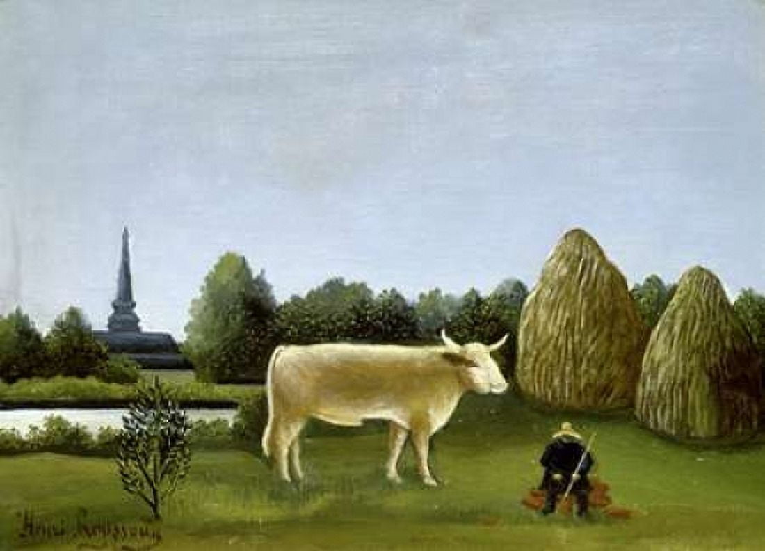 View Surrounding Paris Canvas Art - Henri Rousseau (20 x 28)