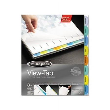 View-Tab Paper Index Dividers 8-Tab, 11 x 8.5, White, 1 Set
