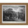 thumbnail image 1 of View of the Temple of Isis, which today exists among the remains of the ancient city of Pompeii, design of L Despres 36x28 Large Gold Ornate Wood Framed Canvas Art by Giovanni Battista Piranesi, 1 of 2