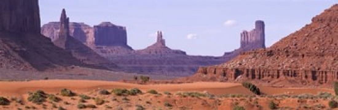 View To Northwest From 1st Marker In The Valley Monument Valley Arizona USA Canvas Art - Panoramic Images (18 x 6)