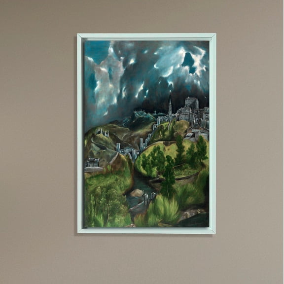 View of Toledo, El Greco Landscape, Spanish Classic Art Print, Dramatic Sky Vertical Wall Decor for Office or Study Poster Decor, Size 24x36 UNFFRAMED F03.1.8l1704