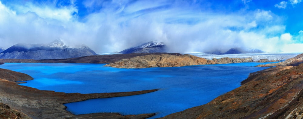 View of the Upsala Glacier and Lago Argentino Los Glaciares National Park Santa Cruz Province Patagonia Argentina Canvas Art - Panoramic Images (12 x 30)