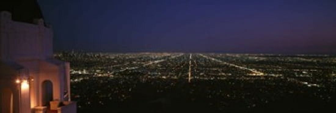 View of a city at night Griffith Park Observatory Griffith Park City Of Los Angeles Los Angeles County California USA Canvas Art - Panoramic Images (18 x 6)