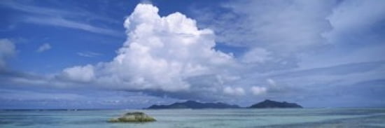 View from Anse source dArgent towards Praslin Island La Digue Island Seychelles Canvas Art - Panoramic Images (36 x 12)