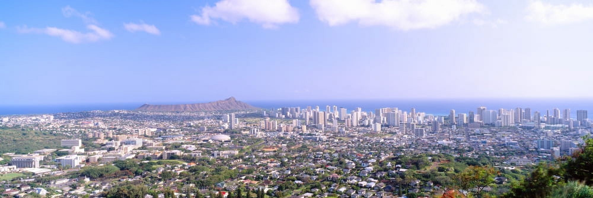View from Diamond Head Volcano Honolulu Hawaii Canvas Art - Panoramic Images (27 x 9)