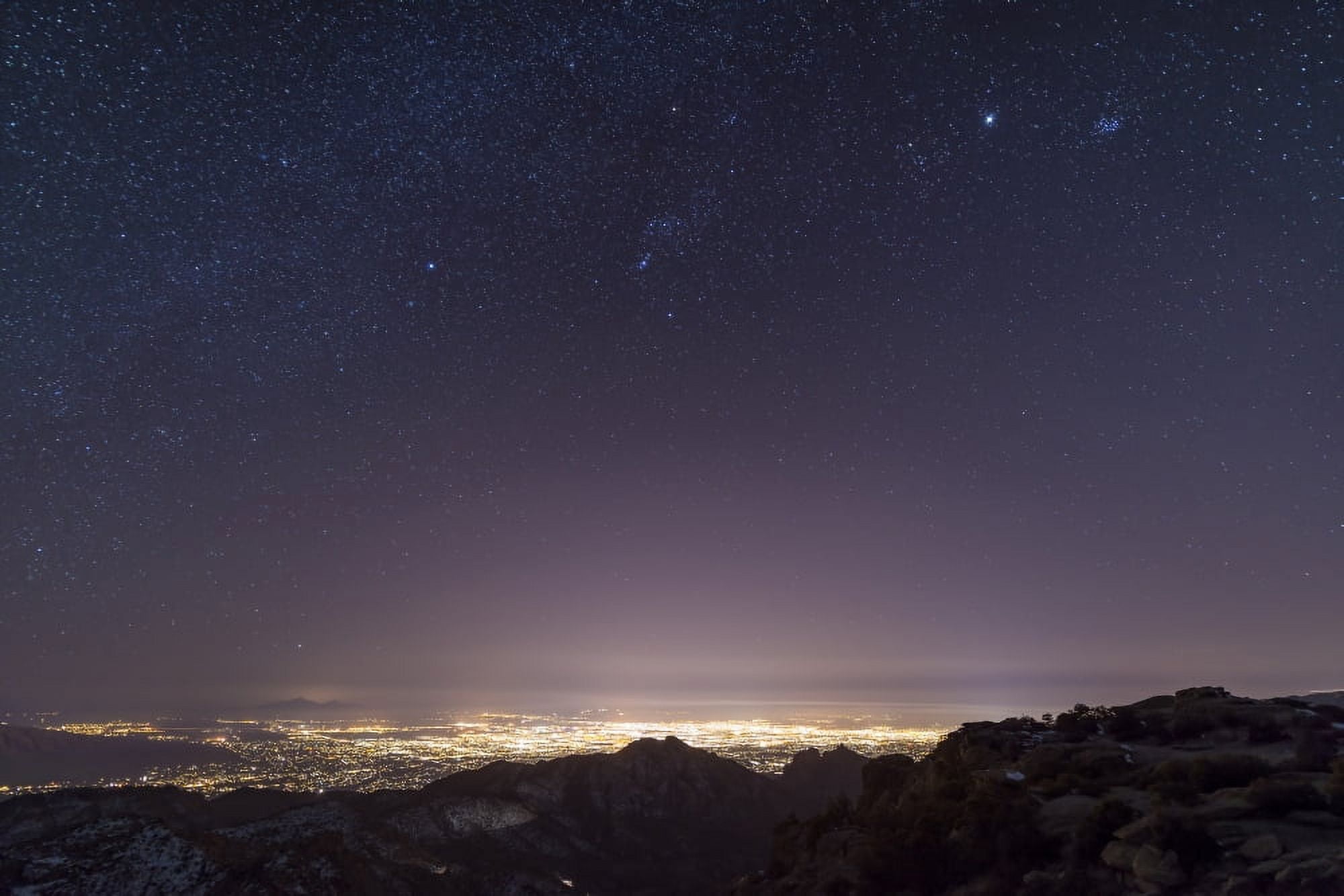 View from Mount Lemmon overlooking the city of Tucson Arizona Canvas Art - John DavisStocktrek Images (35 x 23)
