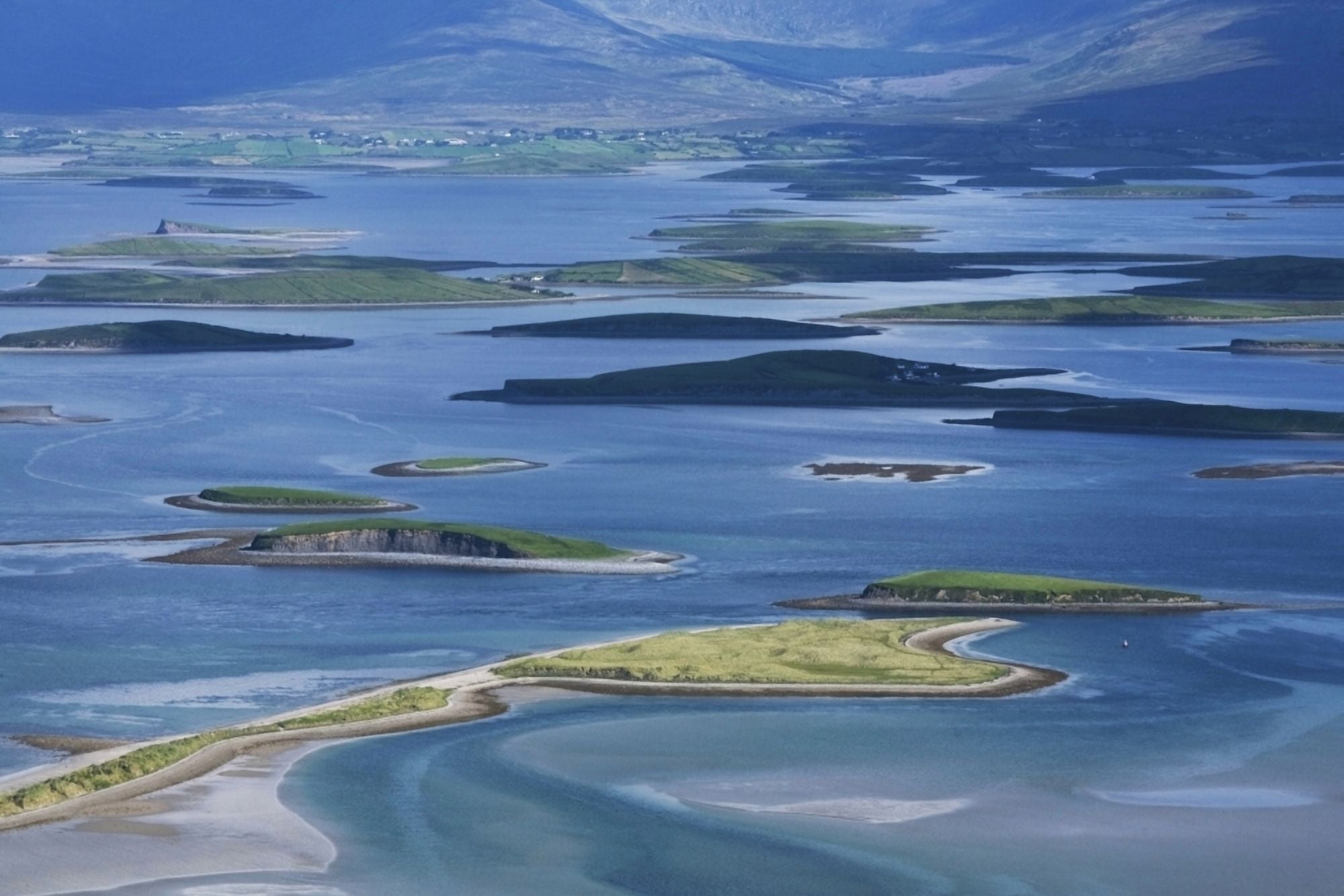 View from Mount Patrick over Clew Bay County Mayo Ireland Canvas Art - Carl Bruemmer  Design Pics (19 x 12)