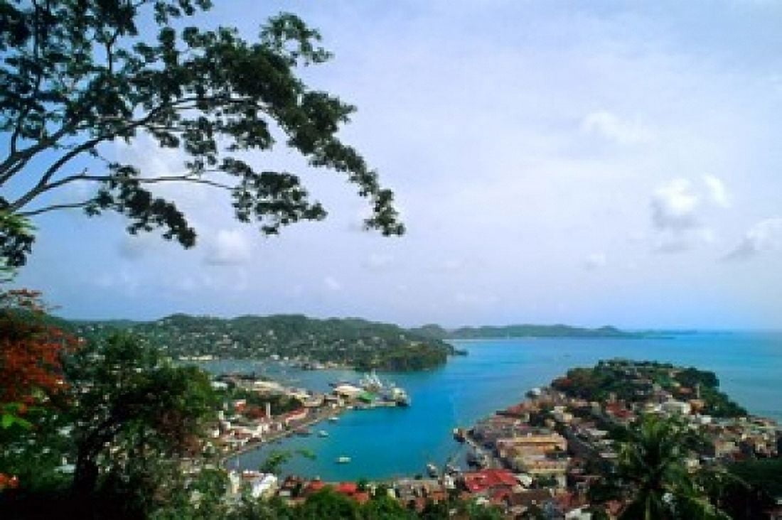 View from Mountain of St Georges Grenada Caribbean Canvas Art - Bill Bachmann DanitaDelimont (36 x 24)